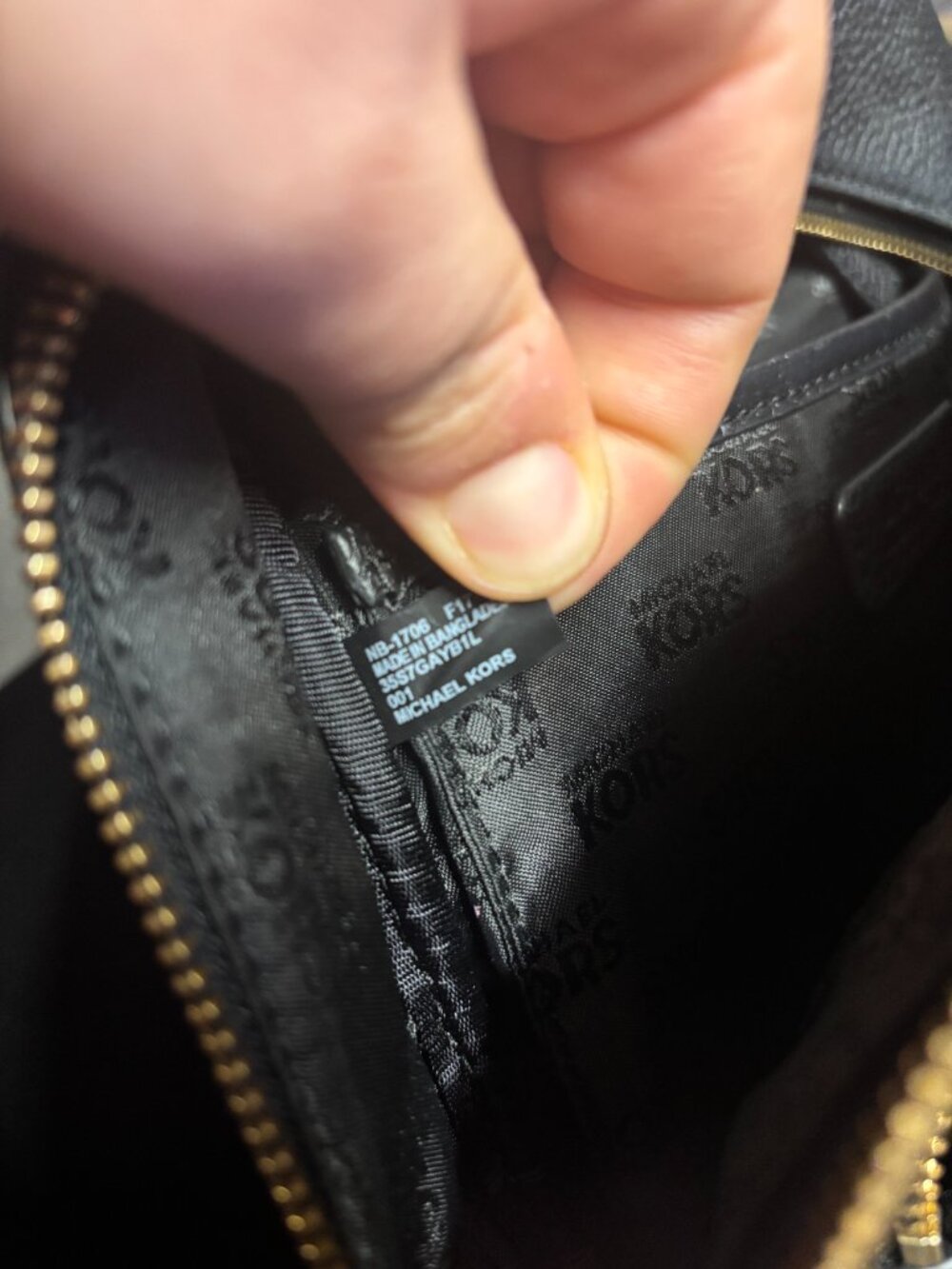 Authentic Michael kors black leather backpack purse - Picture 7 of 9